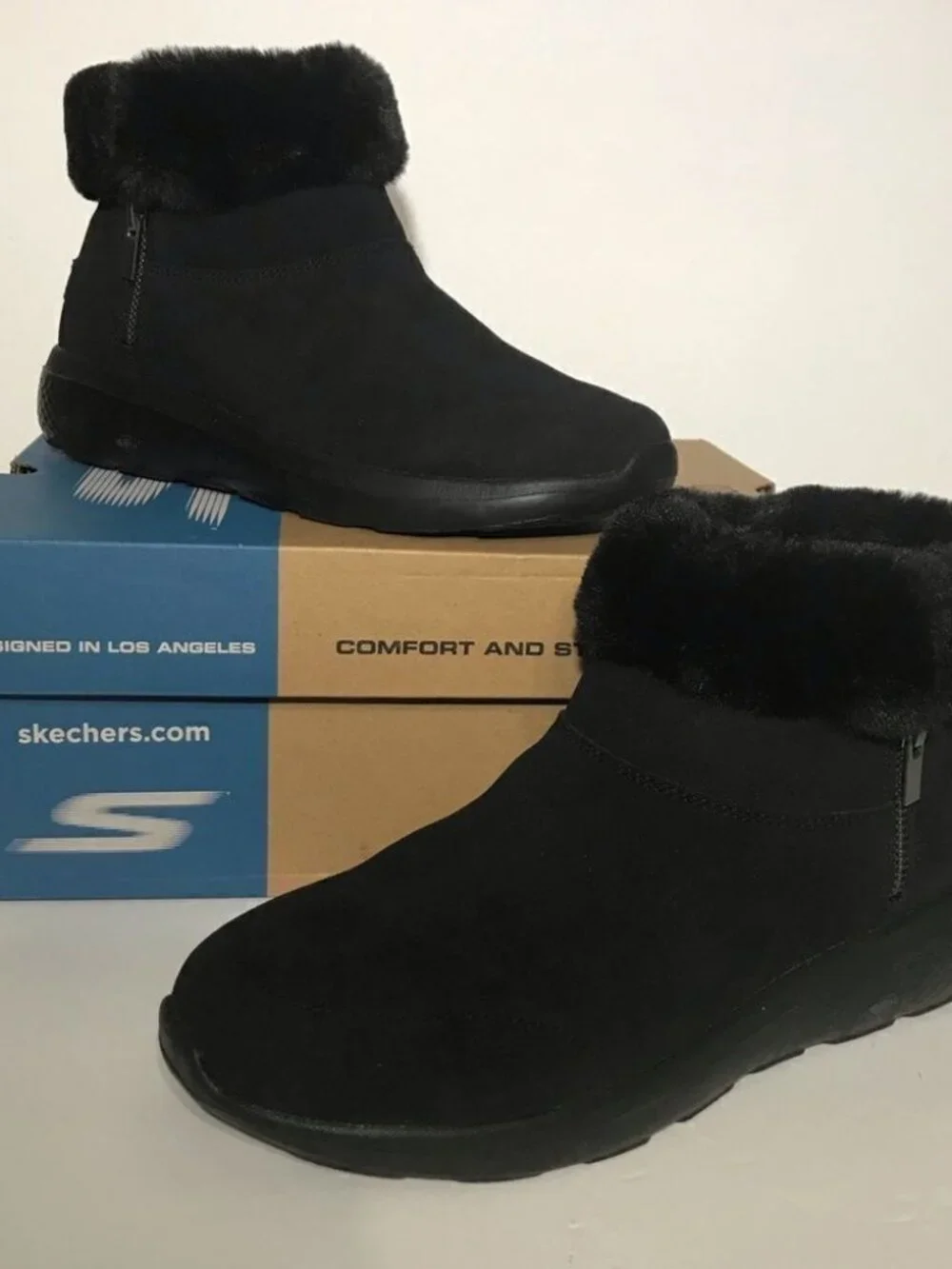 Skechers On-The-Go Enchanted Faux Fur Ankle Boots